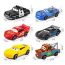 Disney pixar carros conjunto relâmpago mcqueen xerife mack caminhão diecast metal