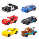 Disney pixar carros conjunto relâmpago mcqueen xerife mack caminhão diecast metal