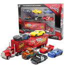 Disney pixar carros conjunto relâmpago mcqueen xerife mack caminhão diecast metal