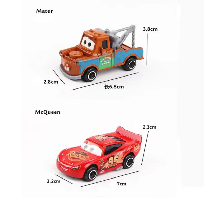 Disney pixar carros conjunto relâmpago mcqueen xerife mack caminhão diecast metal