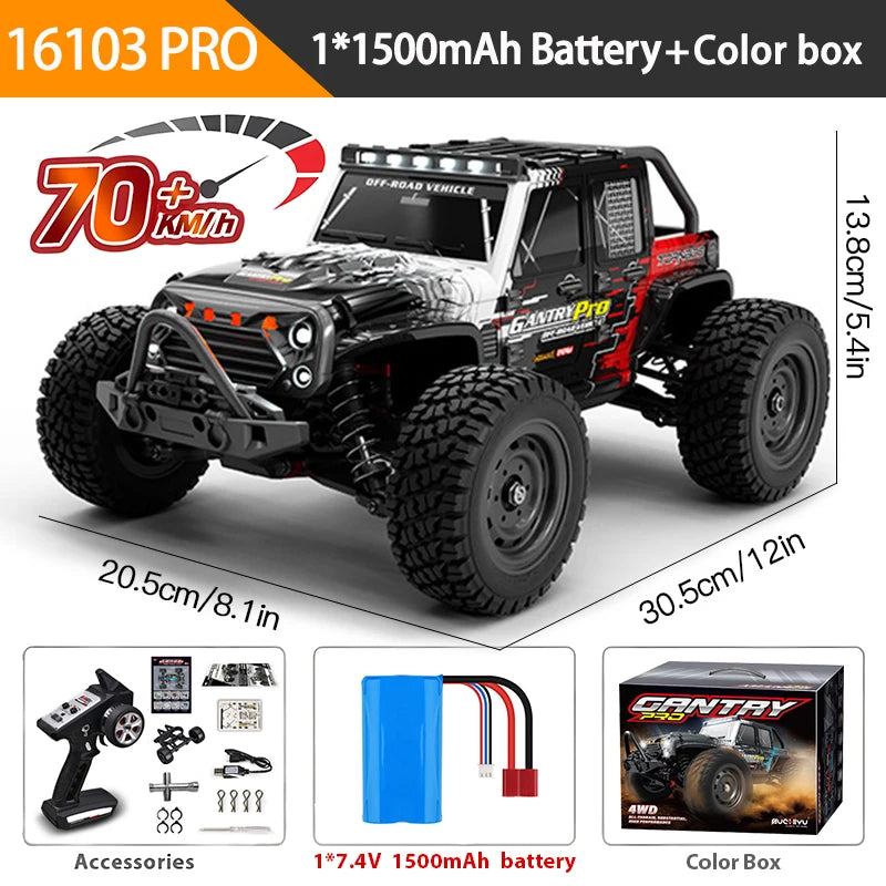 Carro de controle remoto 70KM com LED
