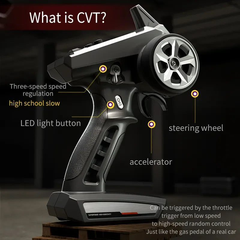 Carro de controle remoto 70KM com LED